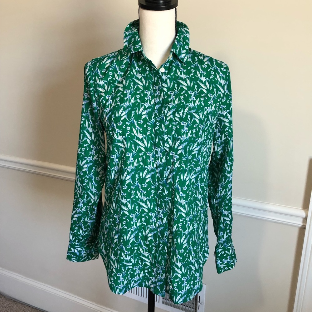 J. Crew Print Hidden Buttondown